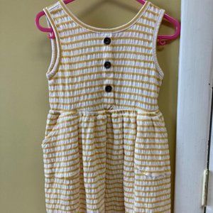 Toddler Girl Yellow Striped Dress 4T